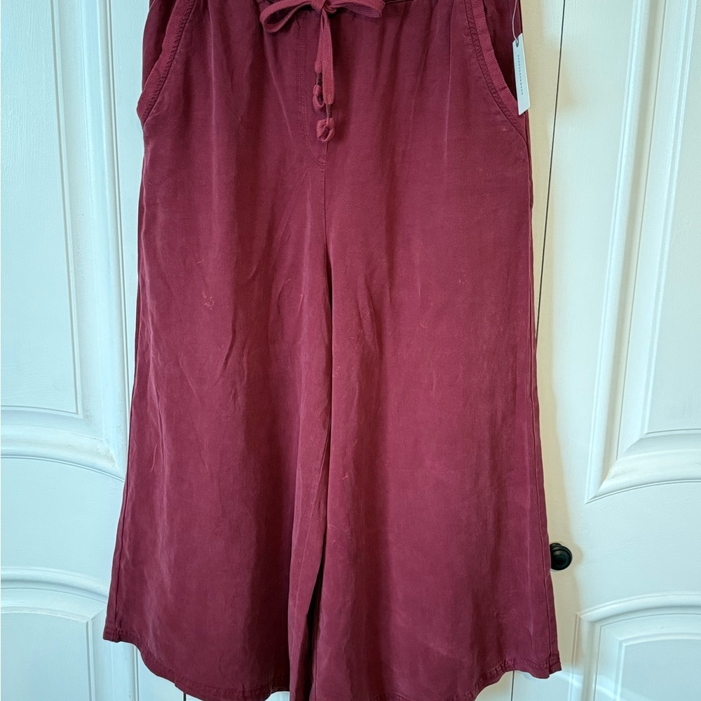 Anthropologie Wide-Leg Pants in Deep Burgundy